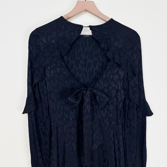 Anthropologie Flounce Mini Dress Ruffle Whimsigoth Romantic Gothic Wedding Guest - Picture 7 of 9